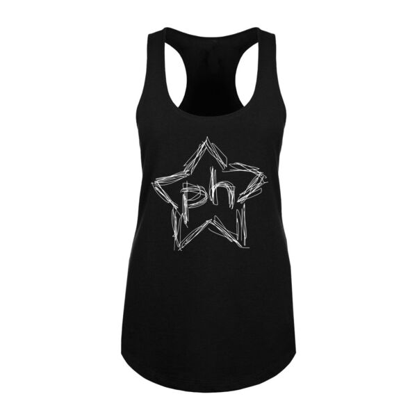 PAPERBACK HERO - ROCKSTAR - PREMIUM WOMEN'S RACERBACK TANK TOP - BLACK Thumbnail