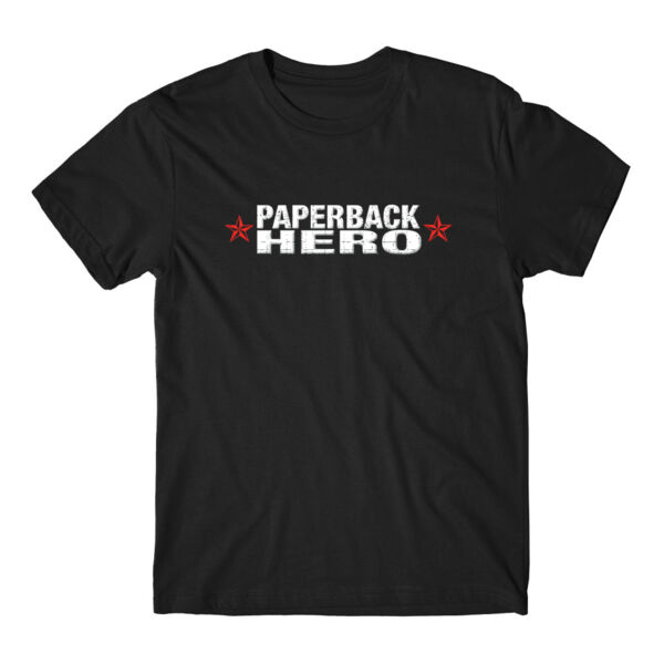 PAPERBACK HERO - LOGO - PREMIUM MEN'S/UNISEX S/S TEE - BLACK Thumbnail