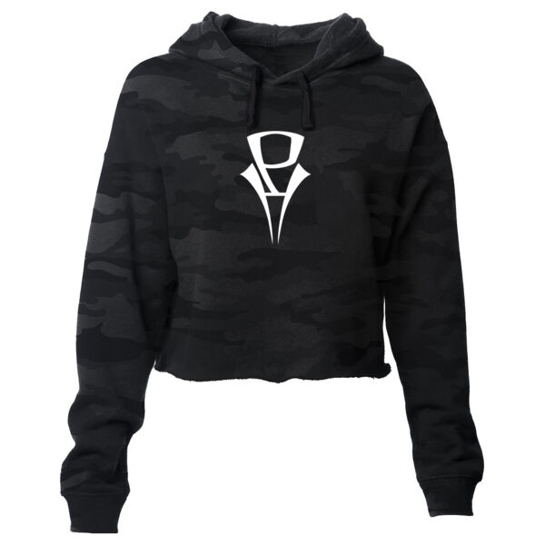 PH ICON LOGO - PREMIUM WOMEN'S CROPPED PULLOVER HOODIE - SHADOW CAMOFLOUGE Thumbnail