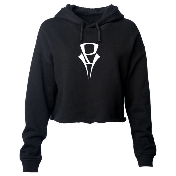 PH ICON LOGO - PREMIUM WOMEN'S CROPPED PULLOVER HOODIE - BLACK Thumbnail