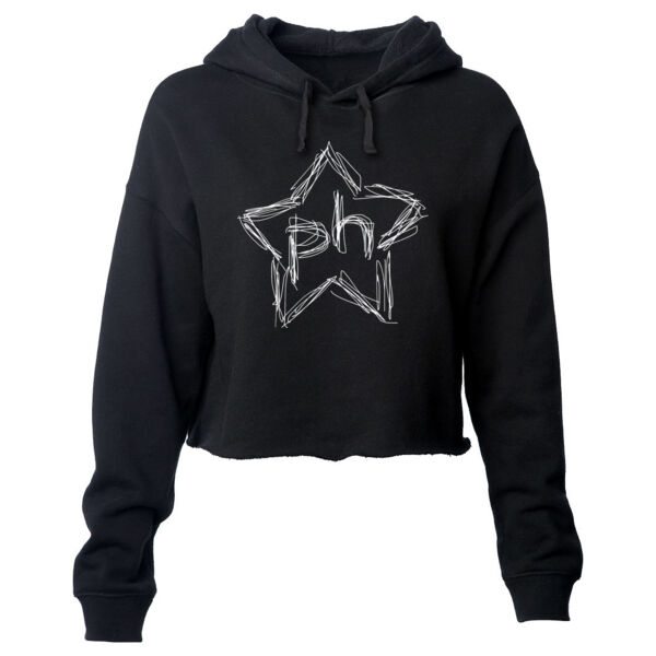 PAPERBACK HERO - ROCKSTAR - PREMIUM WOMEN'S CROPPED PULLOVER HOODIE - BLACK Thumbnail