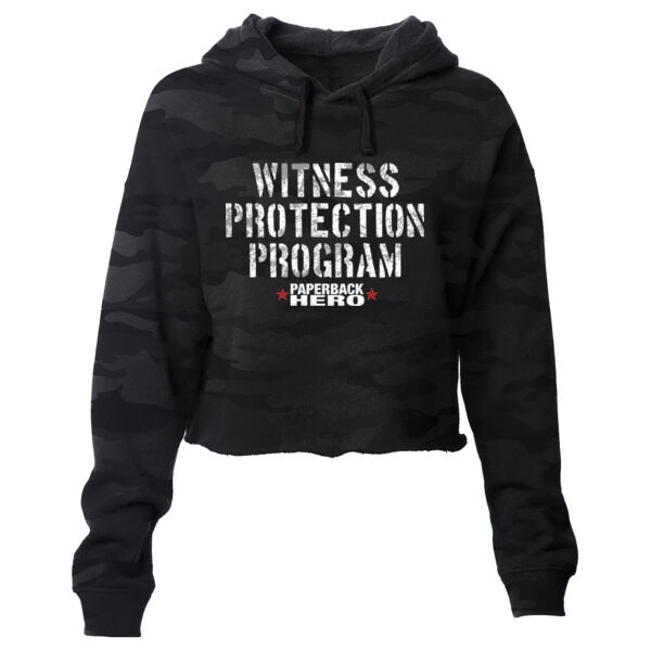 WITNESS PROTECTION PROGRAM - PREMIUM WOMEN'S CROPPED PULLOVER HOODIE - SHADOW CAMOFLOUGE Thumbnail
