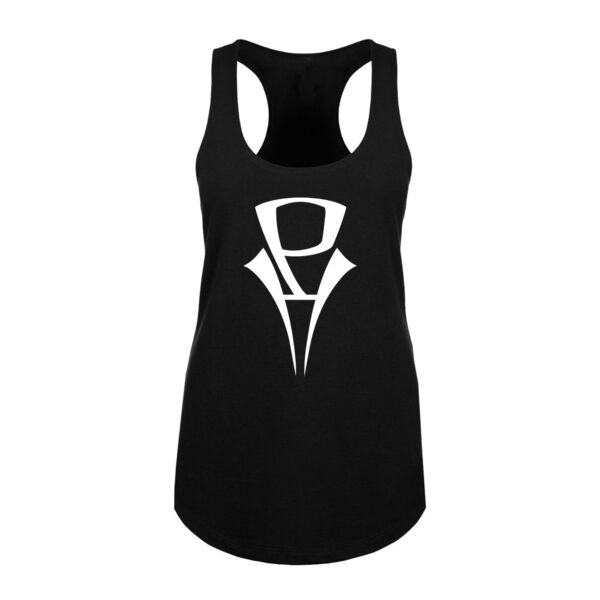 PH ICON LOGO - PREMIUM WOMEN'S FITTED RACERBACK TANK TOP - BLACK Thumbnail